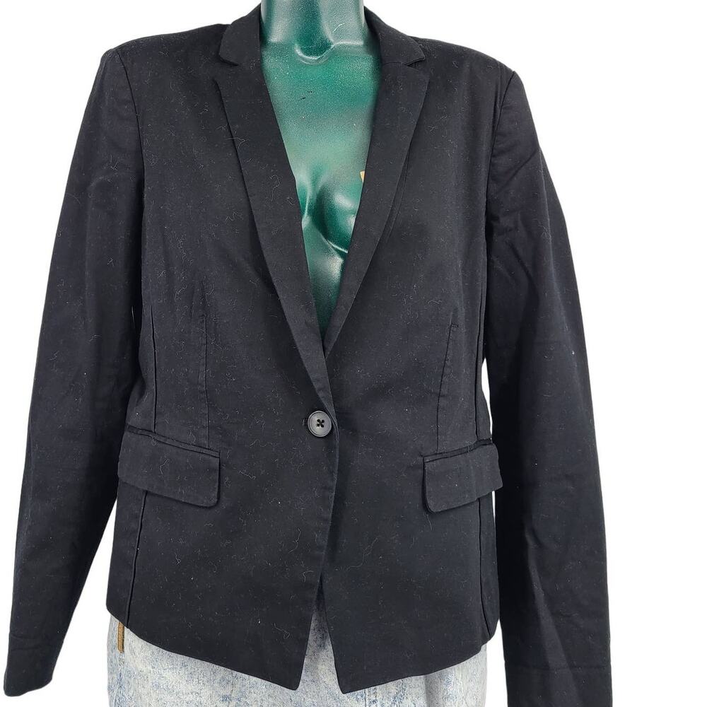Attention Black Spread Collar Single Breasted Old Money Blazer Women's 16 2334